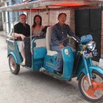 Our taxi girlfriend and us in the taxi bike thingy