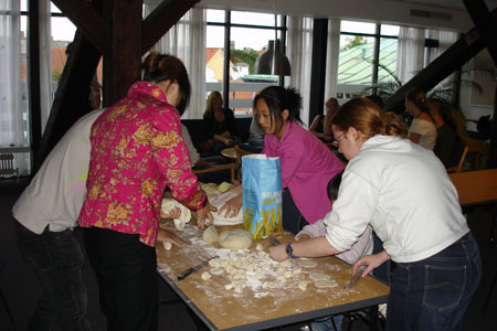 Preparing dumplings