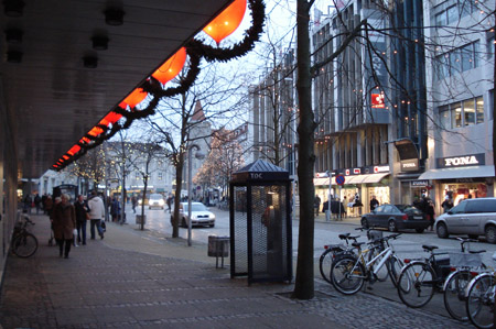 Streets inside the centre of Aalborg