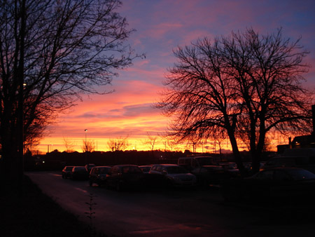 The morning sky over Aalborg